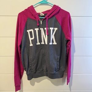 Oversized VS PINK zip-up hoodie